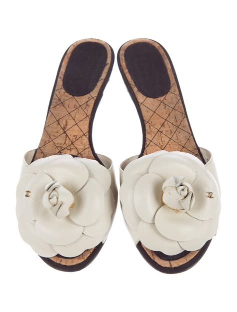 chanel camellia flower shoes|chanel cold trip slide sandals.